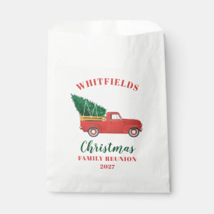Red Truck Christmas Family Reunion Custom Favor Bag