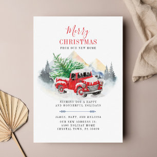 Red Truck Christmas Holiday Moving Announcement