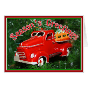 Red Truck Christmas  Ornament (4) Card