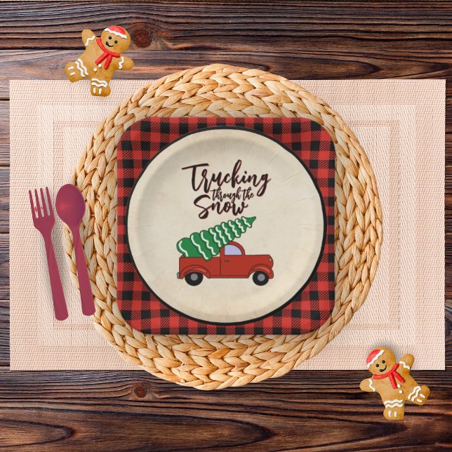 Red Truck Christmas Party Plates  (Creator Uploaded)