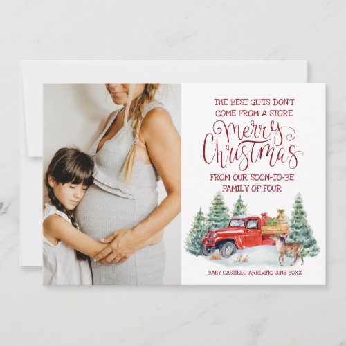 Red Truck  Christmas Pregnancy Announcement