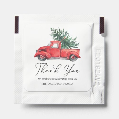 Red Truck Christmas Tree Winter Holiday Favors Hand Sanitizer Packet