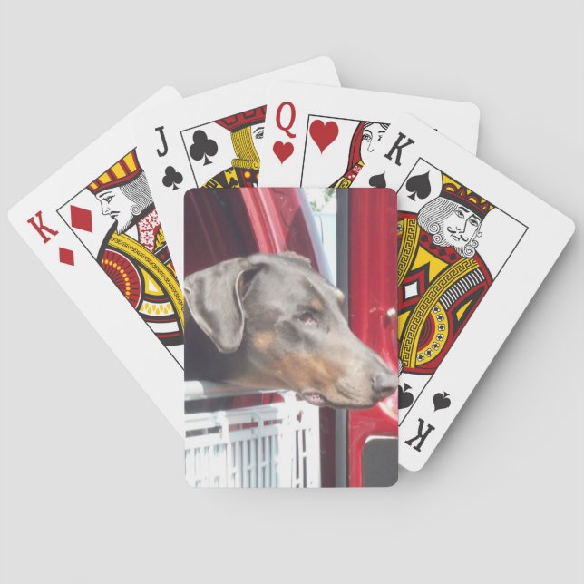 Red Truck Doberman Poker Cards (Back)