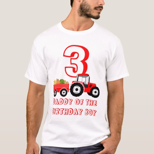 Red Truck Farm Produce Daddy Birthday Boy T_Shirt