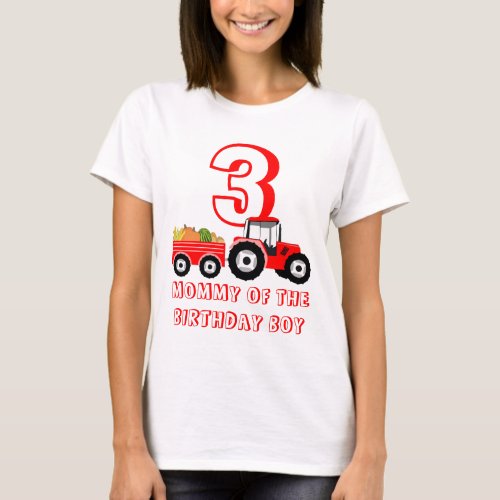 Red Truck Farm Produce Mommy Birthday Boy T_Shirt