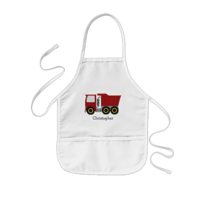 Red Truck Just Add Name Kids' Apron (Front)
