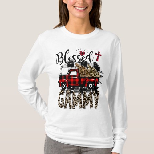 Red truck Leopard blessed Gammy best gift for gran T_Shirt