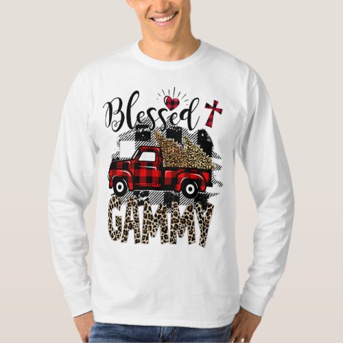 Red truck Leopard blessed Gammy best gift for gran T_Shirt