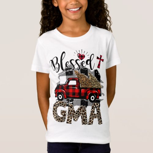 Red truck Leopard blessed Gma best gift for grandm T_Shirt