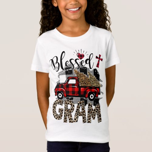 Red truck Leopard blessed Gram best gift for grand T_Shirt
