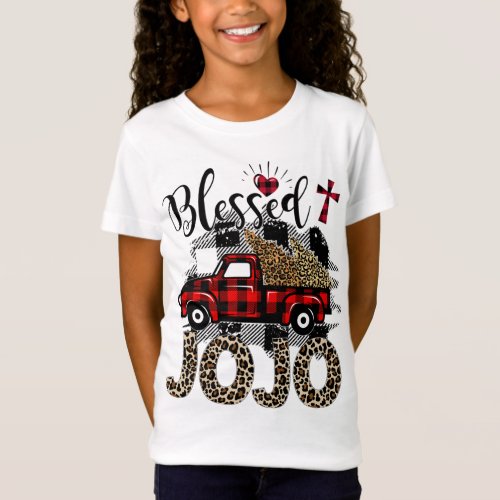 Red truck Leopard blessed Jojo best gift for grand T_Shirt