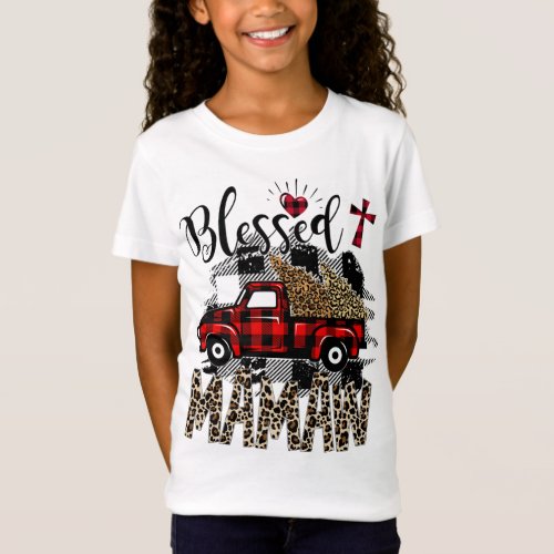 Red truck Leopard blessed Mamaw best gift for gran T_Shirt
