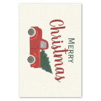 Merryland Christmas Truck Pattern (Red) / Tissue Paper Pack