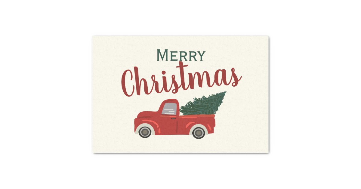 Merryland Christmas Truck Pattern (Red) / Tissue Paper Pack