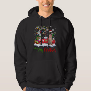 Red Truck Merry Christmas Tree Belgian Shepherd Pa Hoodie