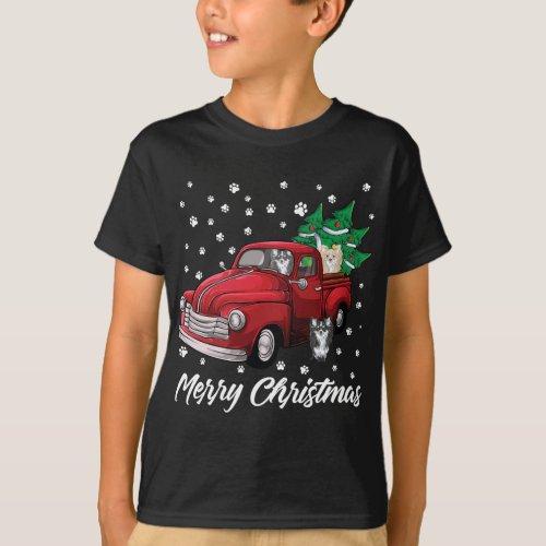 Red Truck Merry Christmas Tree Chihuahua Dog Chris T_Shirt