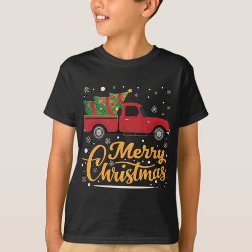 Red Truck Merry Christmas Tree Full of Wishes Mira T_Shirt