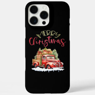 Red Truck Merry Christmas Tree Santa Cute Vintage  iPhone 16 Pro Max Case