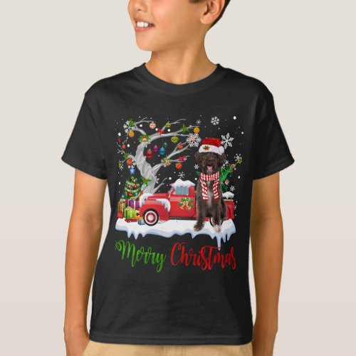 Red Truck Merry Christmas Tree Schnoodle Pajama T_Shirt