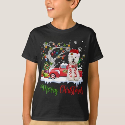 Red Truck Merry Christmas Tree Westie Pajama T_Shirt