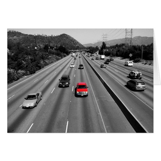 Red Truck On The Freeway (Front Horizontal)
