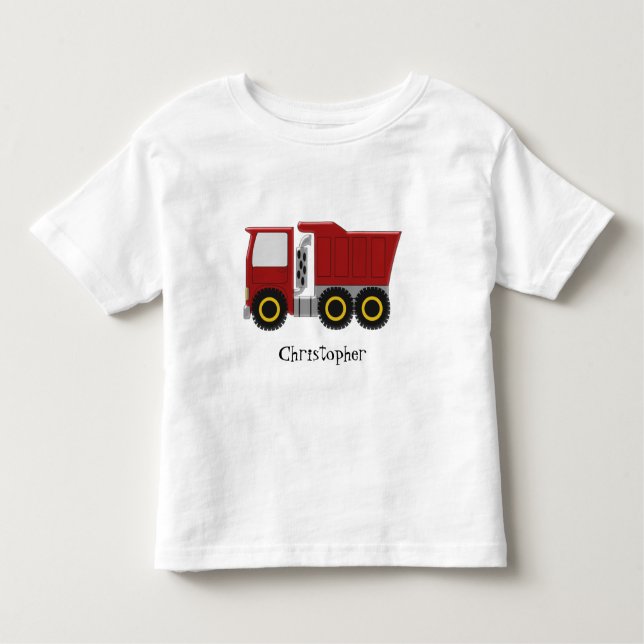 Red Truck Personalized Toddler T-shirt (Front)