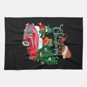 Red Truck Pickup Christmas Tree Merry Christmas Sn Kitchen Towel