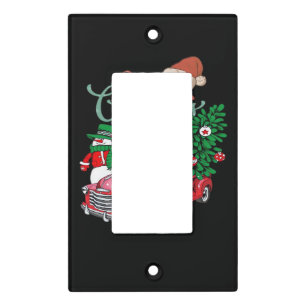Red Truck Pickup Christmas Tree Merry Christmas Sn Light Switch Cover