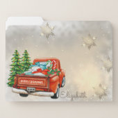Red Truck Pine Tree Christmas File Folder | Zazzle