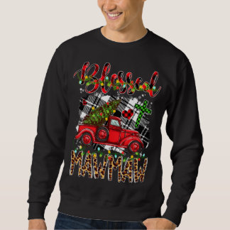 Red Truck Plaid Xmas Tree Blessed Mawmaw Family Ch Sweatshirt