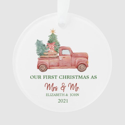 Red Truck Presents Our First Christmas Holiday Ornament