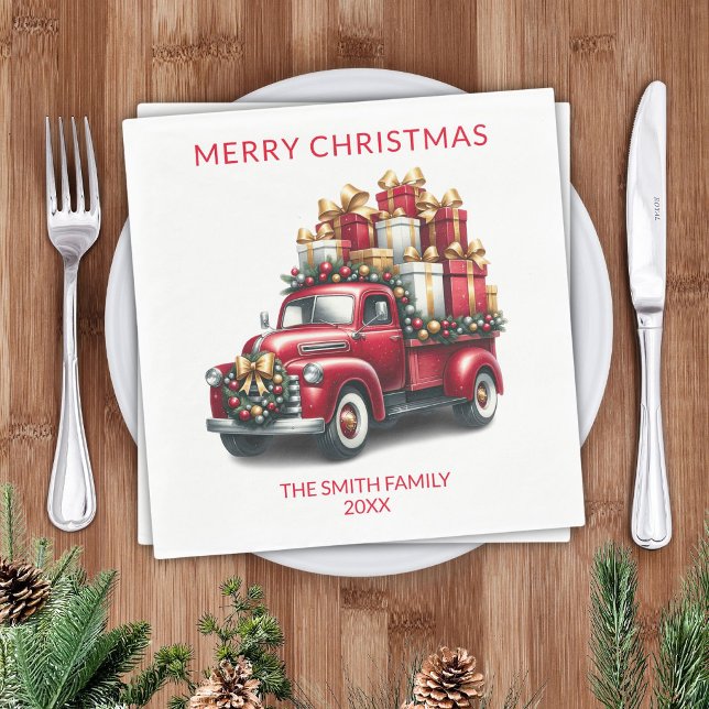 Red Truck Presents Party Napkins (Creator Uploaded)