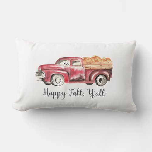 Red Truck Pumpkin Pillow _ Happy Fall Yall