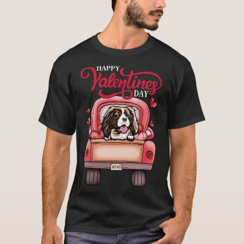 Red Truck Valentines Cavalier King Charles Spaniel T_Shirt
