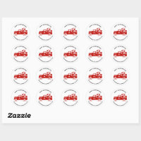 Red Truck Valentine's Day Classic Round Sticker