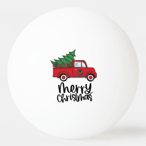 Red truck with Christmas Tree for Ping pong player Ping Pong Ball