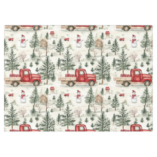 Red Truck with Gifts and Snowman Medium Tablecloth
