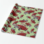 Red Trucks Christmas Wrapping Paper