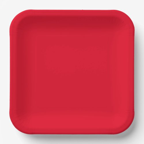 Red true red solid color paper plates