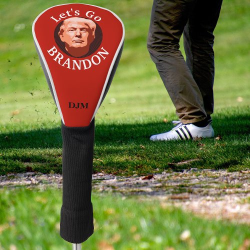 Red Trump Lets Go Brandon Monogram Golf Head Cover