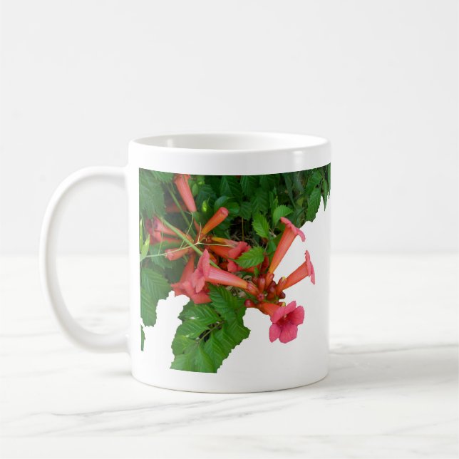 Red Trumpet Vine Coffee Mug (Left)