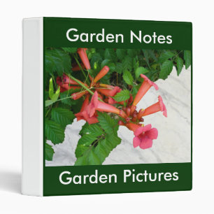 Red Trumpet Vine Garden Notes Binder