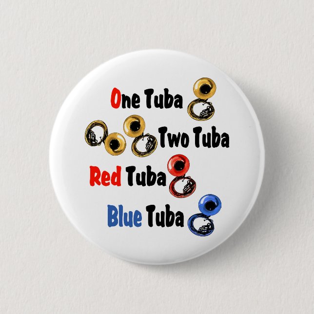 Red Tuba Blue Tuba Button (Front)