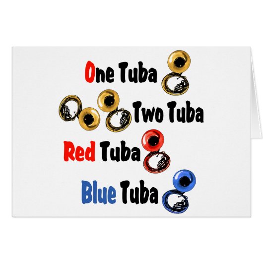 Red Tuba Blue Tuba Cards (Front Horizontal)