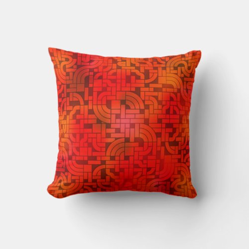 Red Tube Pattern Throw Pillow