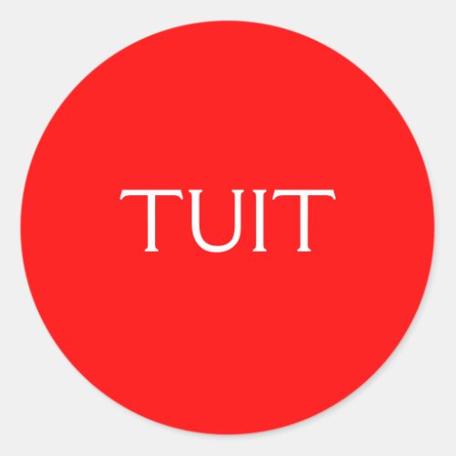 Red TUIT Classic Round Sticker