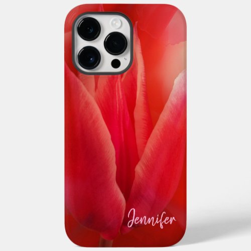 Red tulip and custom name Case_Mate iPhone case