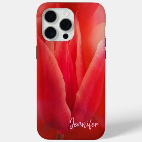 Red tulip and custom name Case_Mate iPhone case