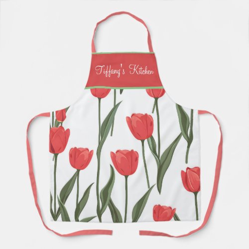 Red Tulip Apron