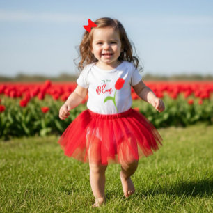 Red tulip baby T-Shirt Baby Bodysuit